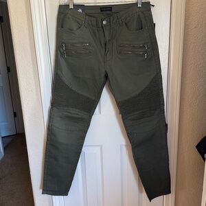 NWT American Bazi Moto pants olive green Sz 1x